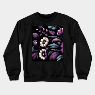 Violet Floral Illustration Crewneck Sweatshirt